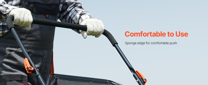 VEVOR Push Lawn Sweeper, 21inch Leaf & Grass Collector, Heavy Duty Thickened Steel Durable to Use with Large Capacity 3.5 cu. ft. Mesh Collection Hopper Bag, 2 Spinning Brushes