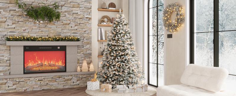 YITAHOME 4.5/6/7.5/9 FT Artificial Christmas Tree(with Light), with PVC Tips and Warm-White Lights, Ideal for Home, Office Decoration