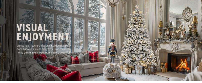 YITAHOME 4.5/6/7.5/9 FT Artificial Christmas Tree(with Light), with PVC Tips and Warm-White Lights, Ideal for Home, Office Decoration