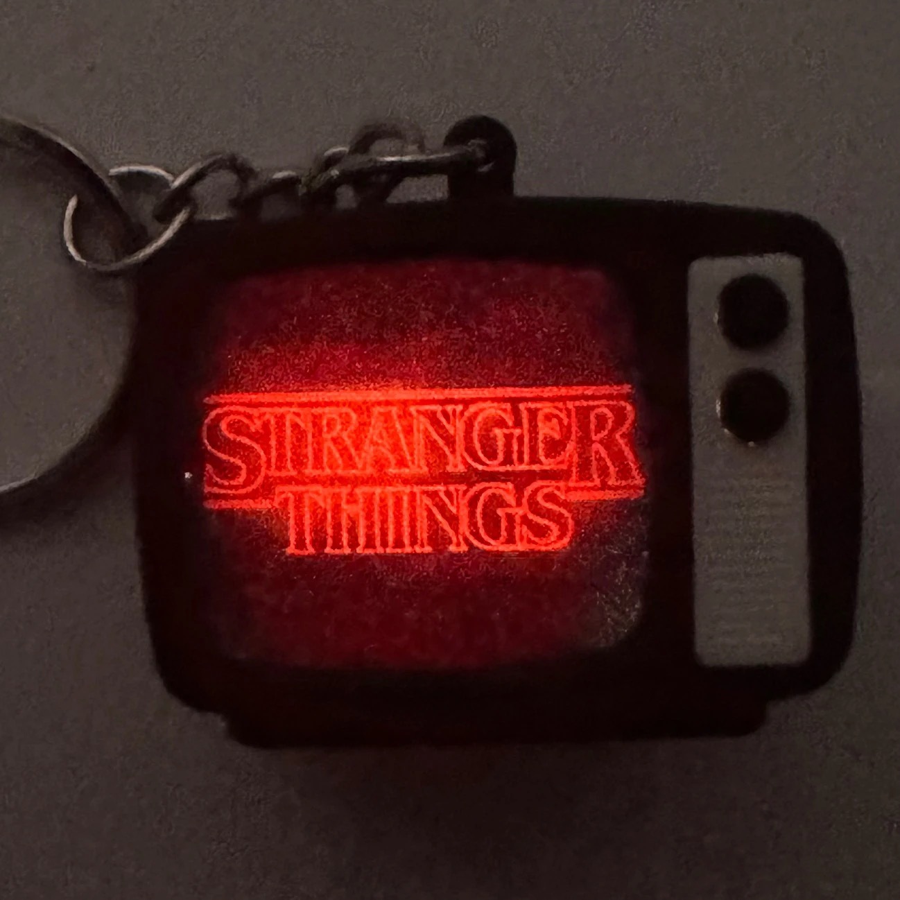 Stranger Things luminous sound mini TV keychain