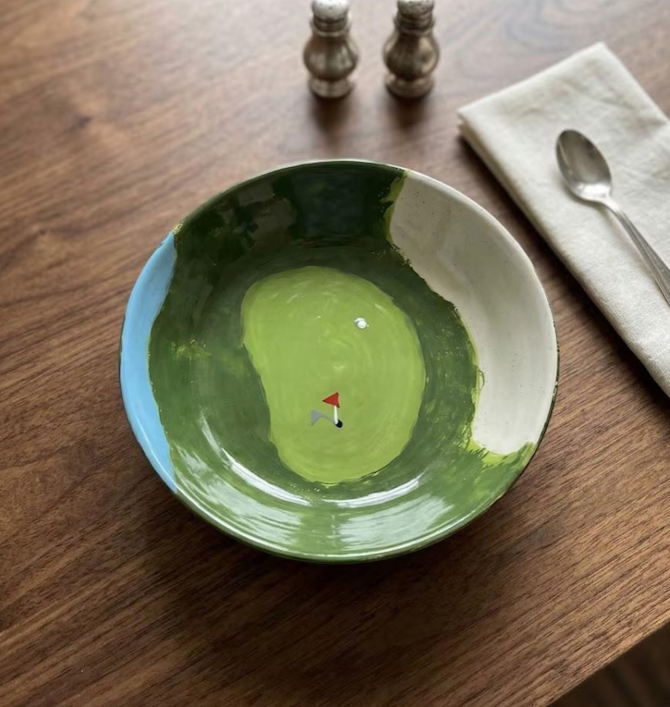Hand-Painted Golf Bowl