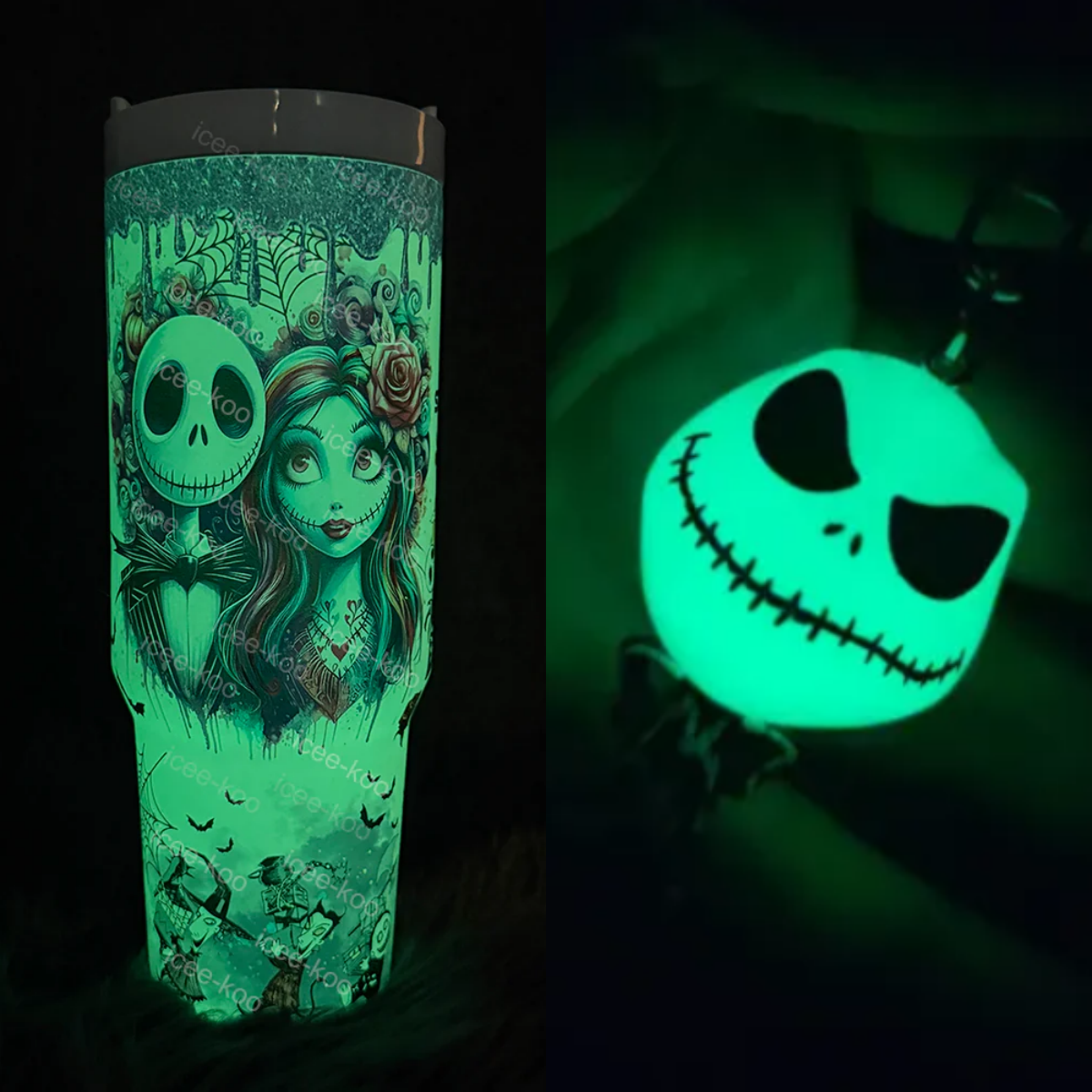 Christmas Eve Jack In-Car Insulated  1200ml  Luminous Glow Tumbler（Free keychain for the first 100 orders )