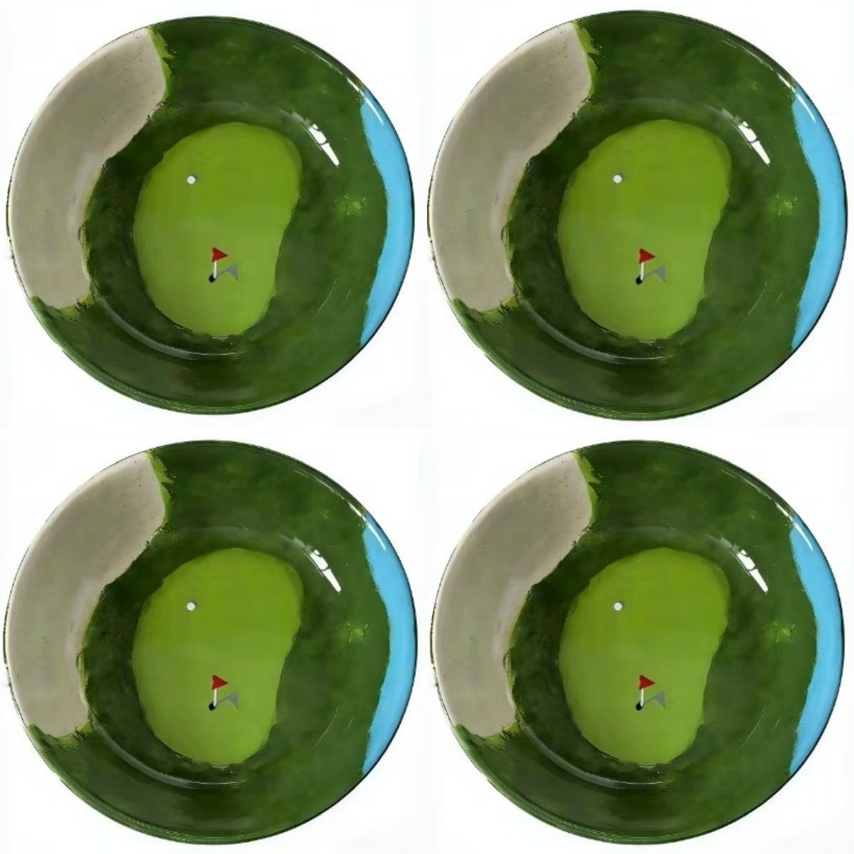 Hand-Painted Golf Bowl