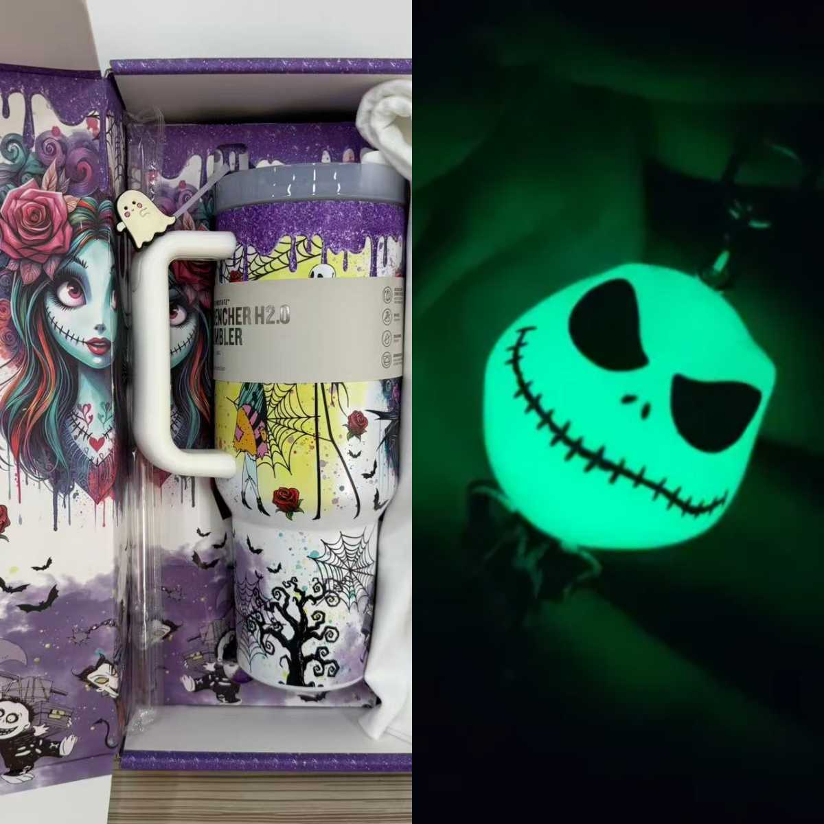 Christmas Eve Jack In-Car Insulated  1200ml  Luminous Glow Tumbler（Free keychain for the first 100 orders )