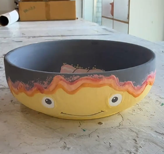 Hand-Painted Calcifer Bowl
