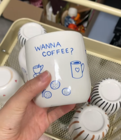 Hand-drawn Heart-Shaped Coffee Mug