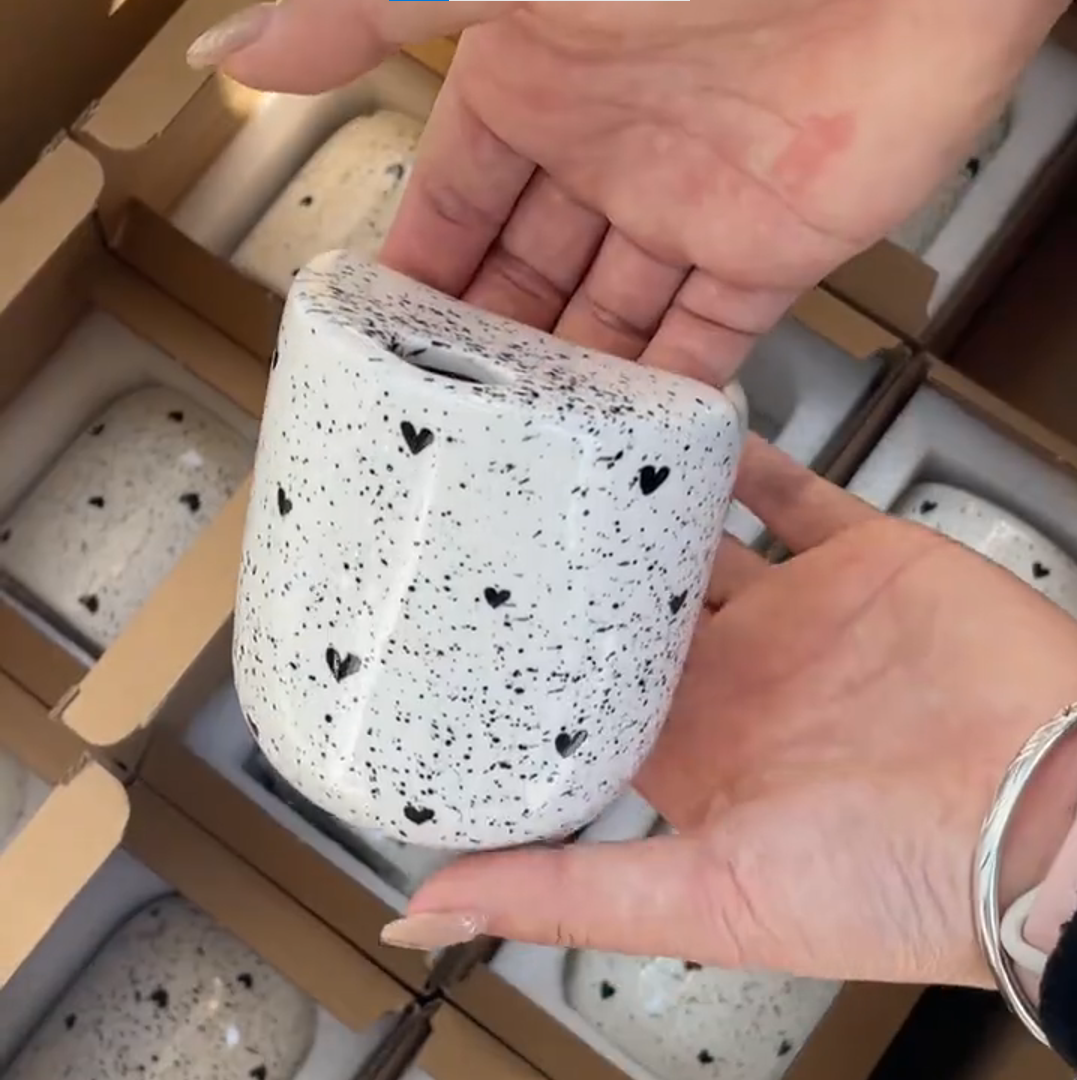 Hand-drawn Heart-Shaped Coffee Mug