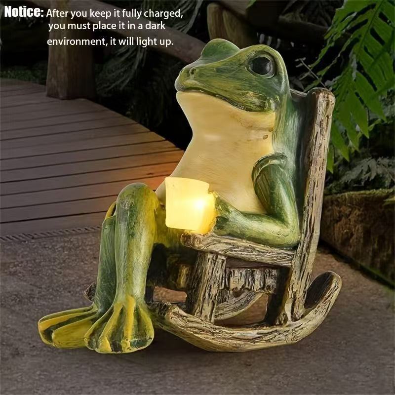 Outdoor Frog Solar Light Creative Rocking Chair Ornament
