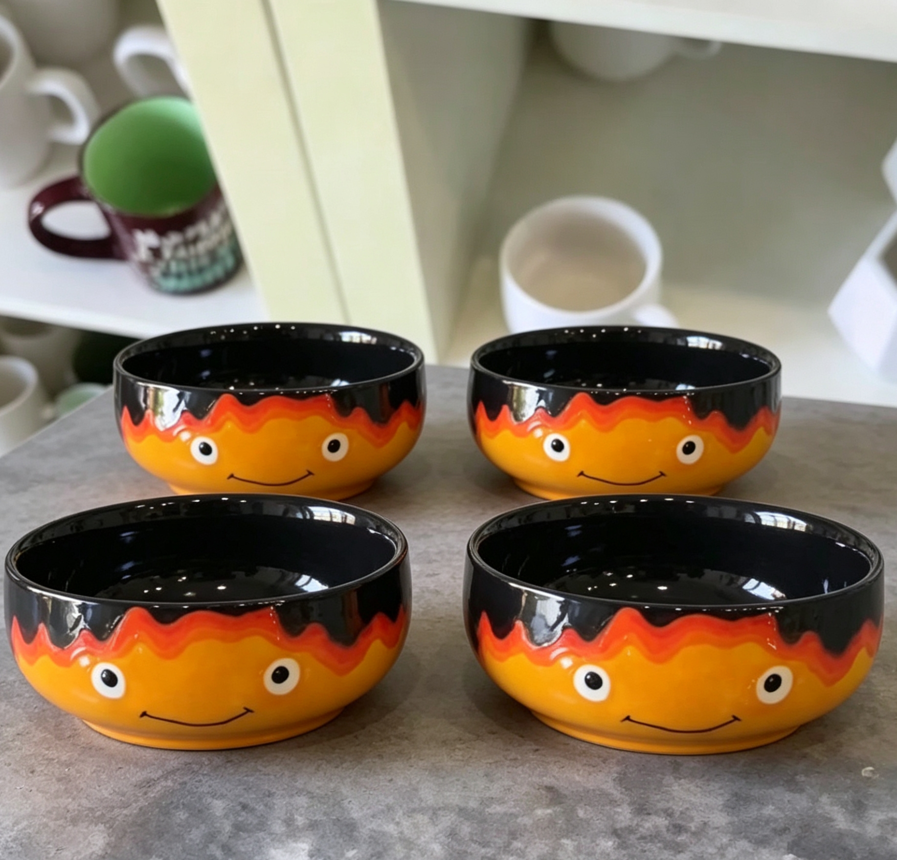 Hand-Painted Calcifer Bowl
