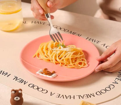 Pink Cute Bear Plate And Coffee Mug