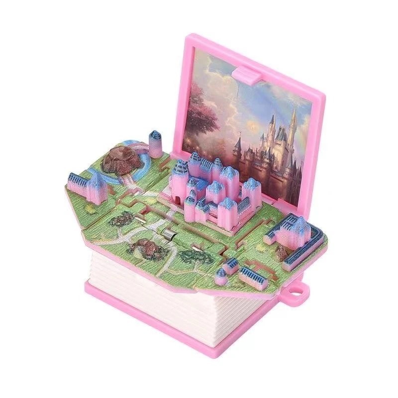 3D book castle three-dimensional keychain