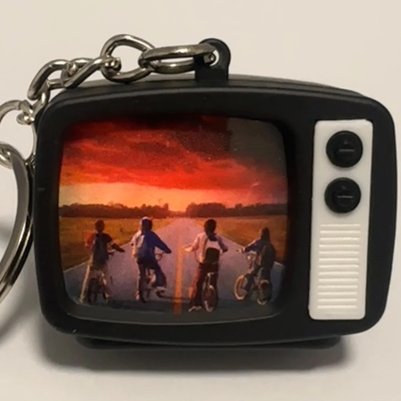 Stranger Things luminous sound mini TV keychain