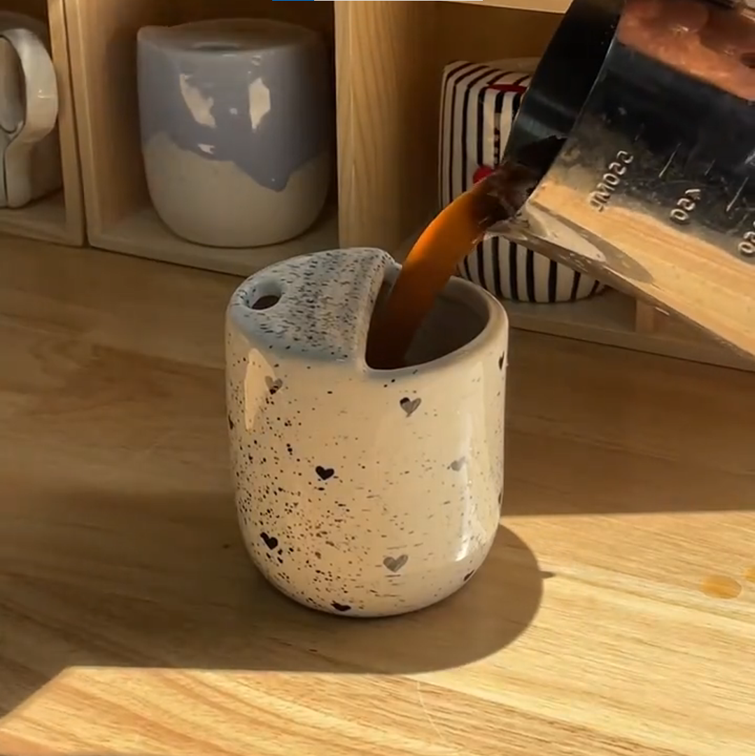 Hand-drawn Heart-Shaped Coffee Mug