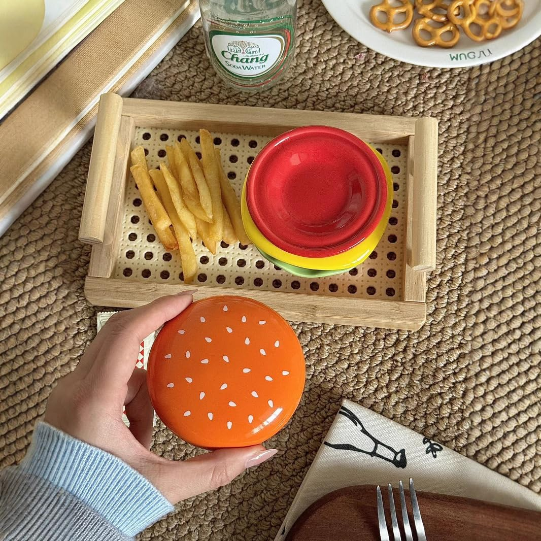Burger shaped bowl and plate creative tableware combination