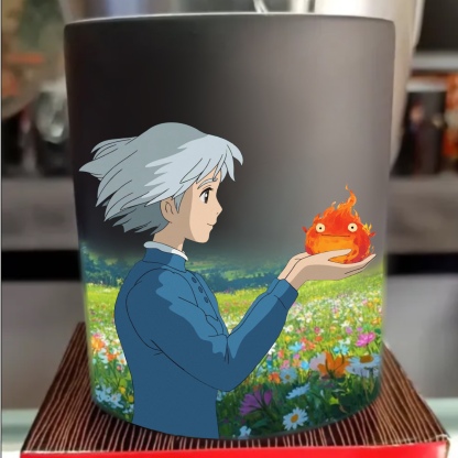 Love each other in the castle heat sensitive color changing mug