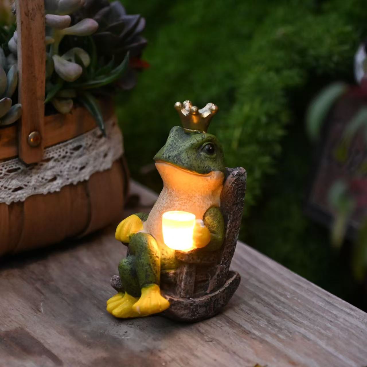Outdoor Frog Solar Light Creative Rocking Chair Ornament
