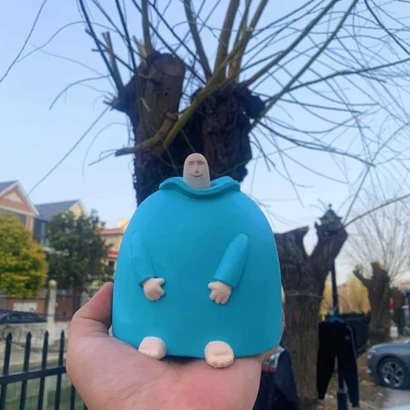 The blue fat man's middle finger is a spoof ornament