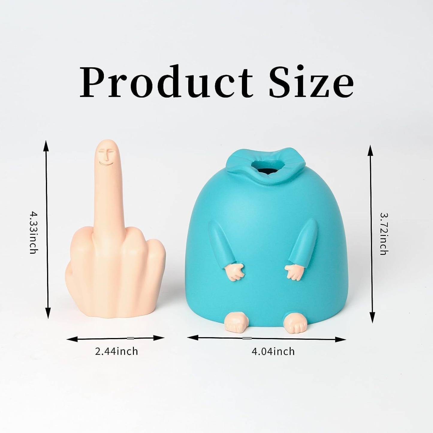 The blue fat man's middle finger is a spoof ornament