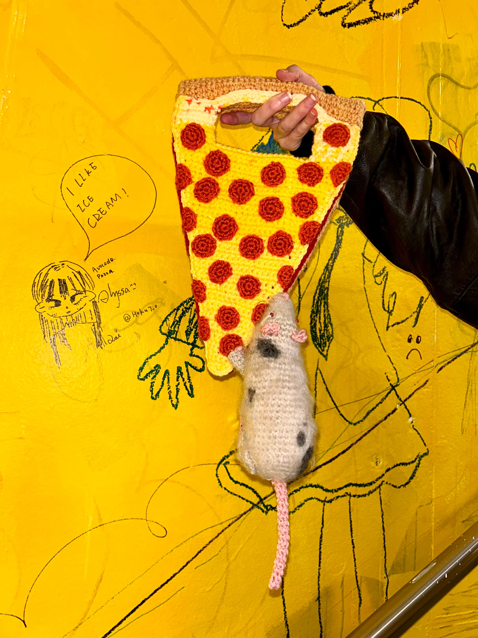 Handmade Pizza Rat Hand Bag❤️Free shipping