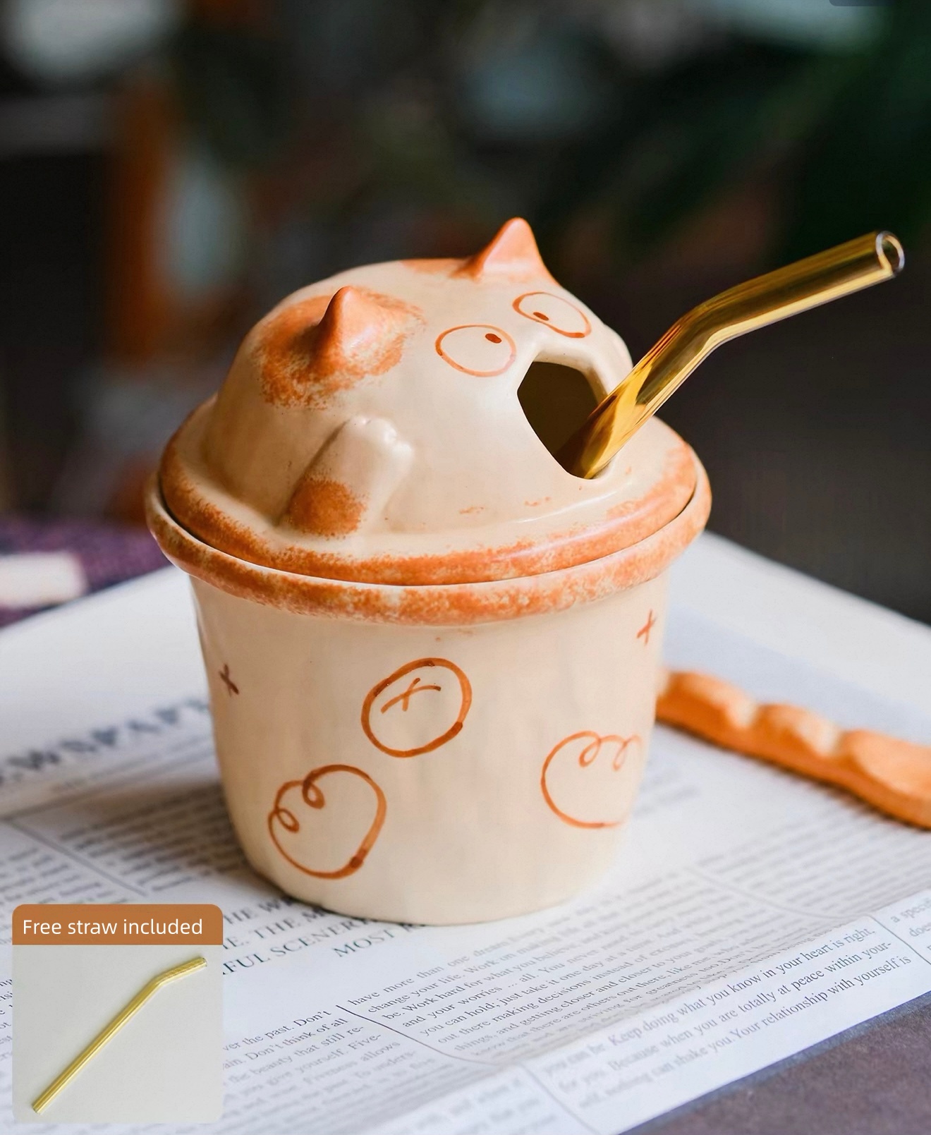 Hand-Kneaded Cute Cat Coffee Mug