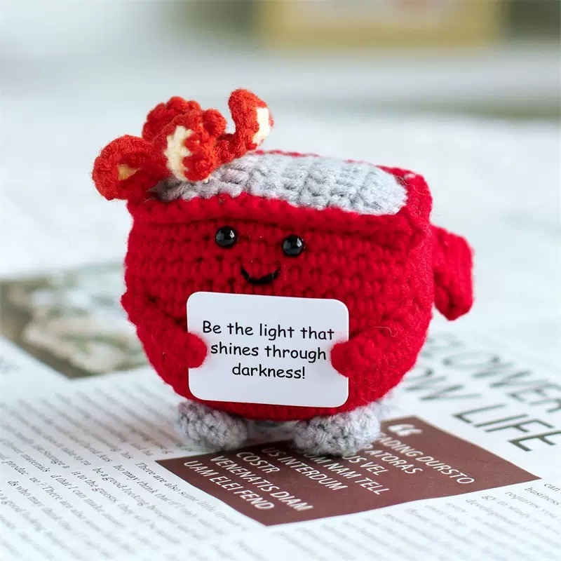 Fire extinguisher doll pendant handmade knitted