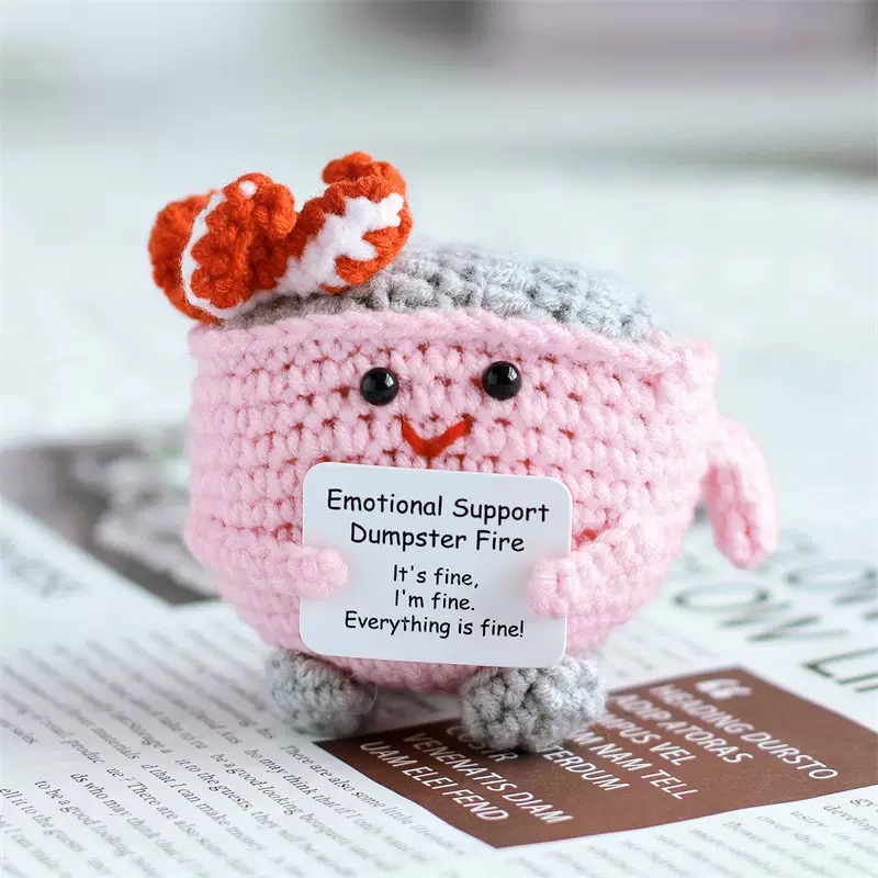 Fire extinguisher doll pendant handmade knitted