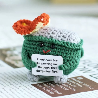 Fire extinguisher doll pendant handmade knitted