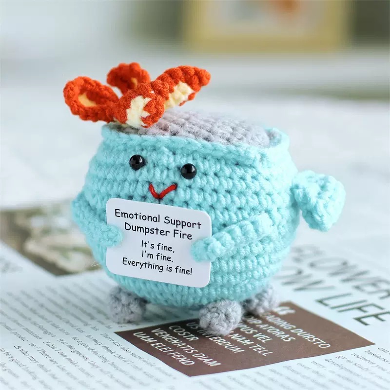 Fire extinguisher doll pendant handmade knitted