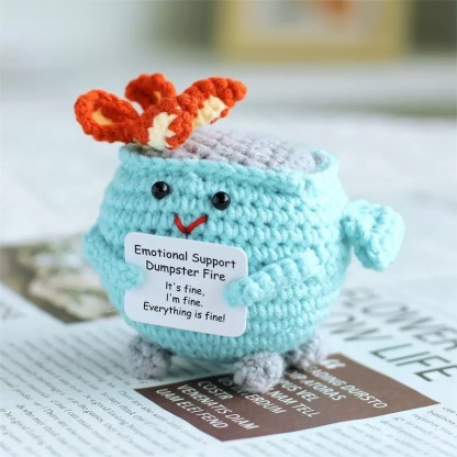 Fire extinguisher doll pendant handmade knitted