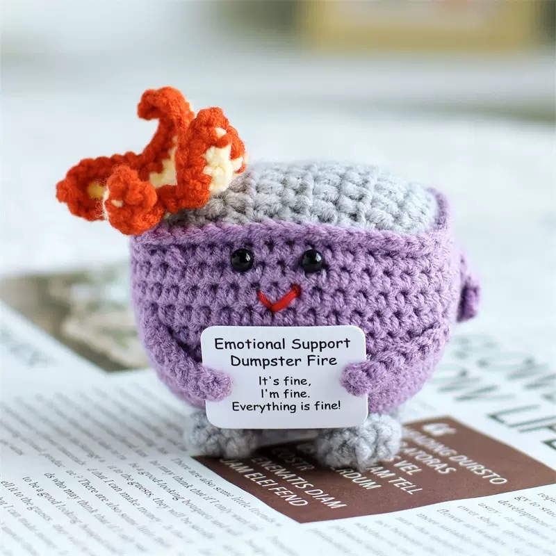 Fire extinguisher doll pendant handmade knitted