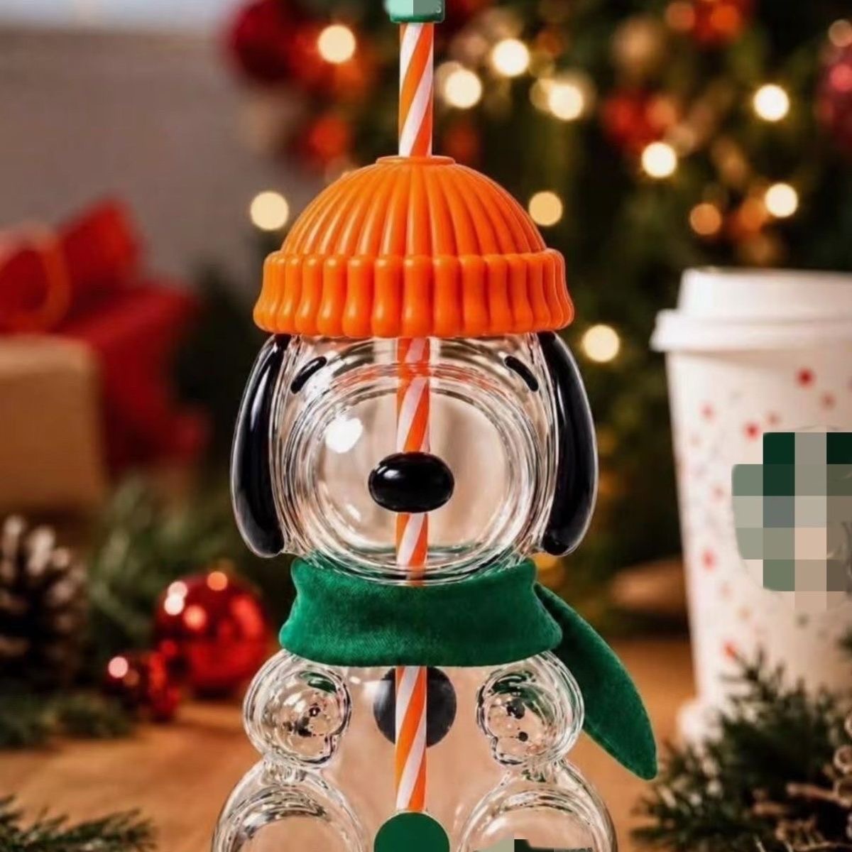 Cute Dog & Cat  Glass Straw Cups