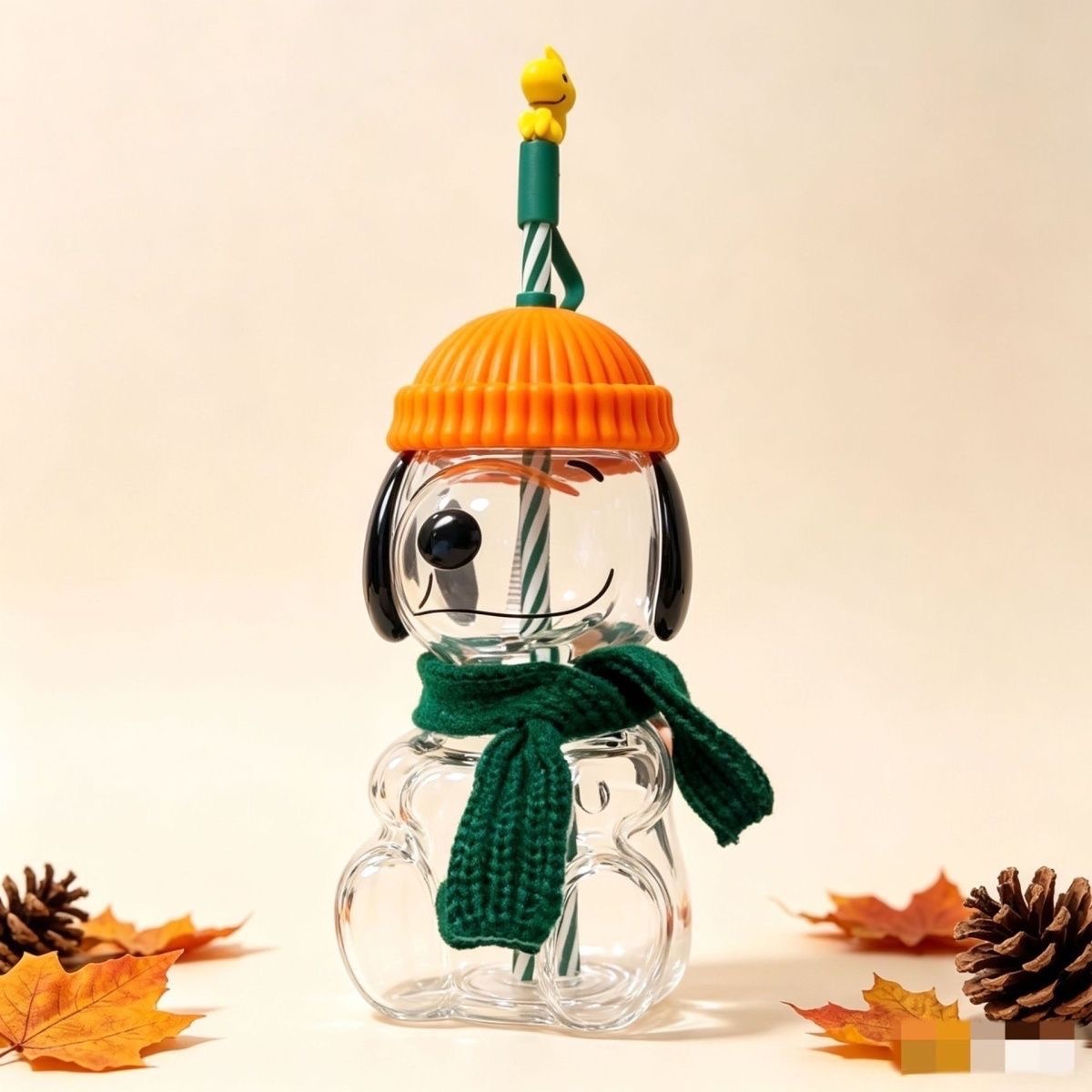 Cute Dog & Cat  Glass Straw Cups