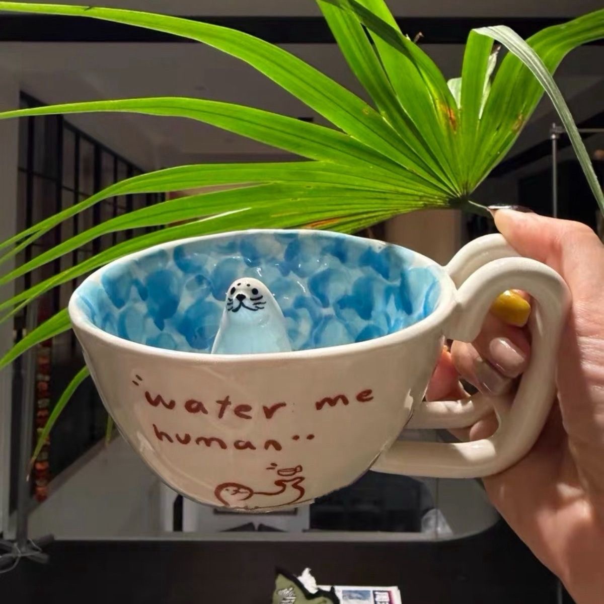 Swimming Seal Ceramic Mug