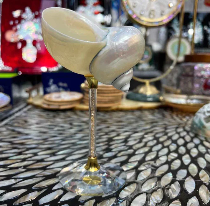 Handcrafted Conch Shell Wine Glass – Coastal Luxury Decor
