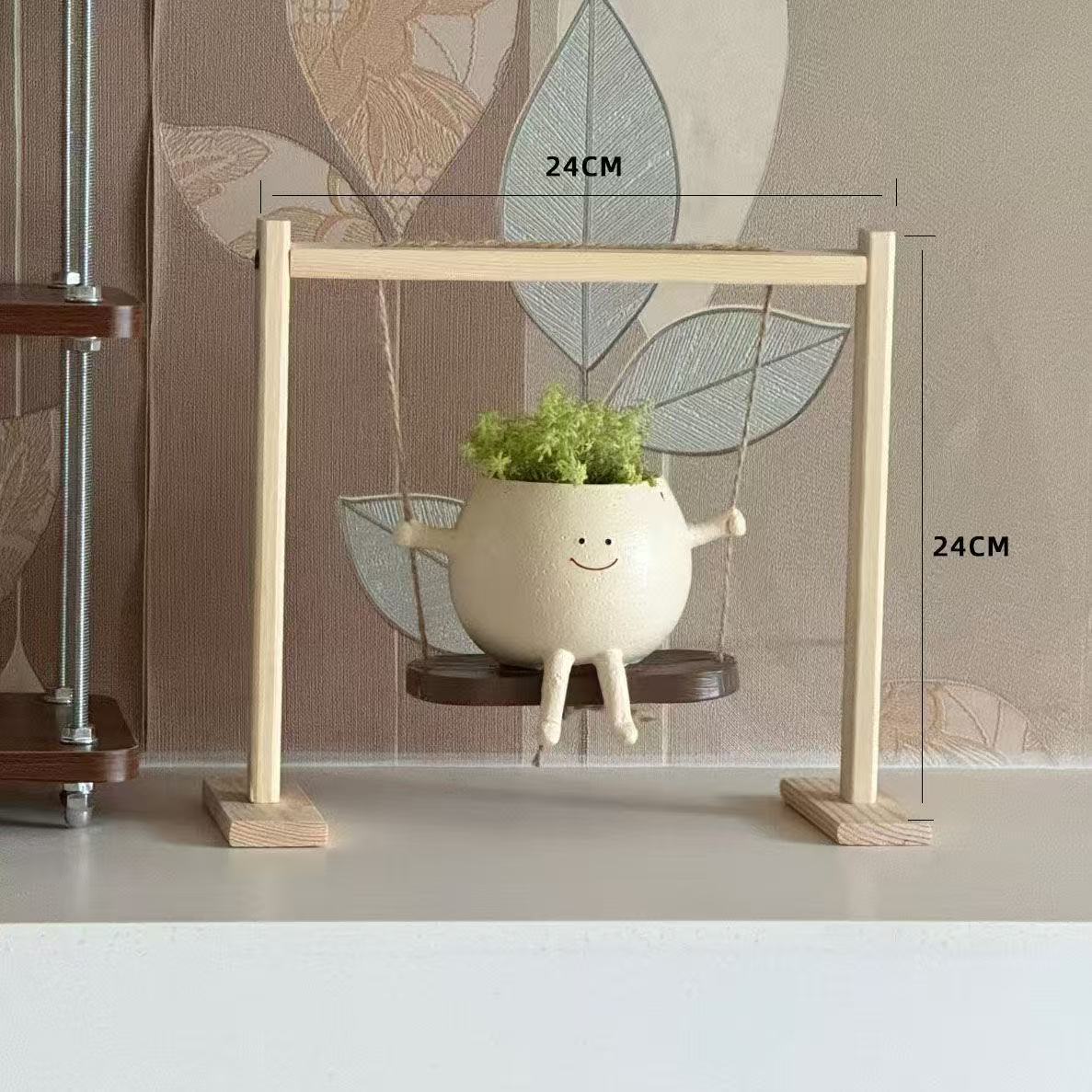 Outdoor Smiley Face Solar Light Creative Rocking Chair Ornament