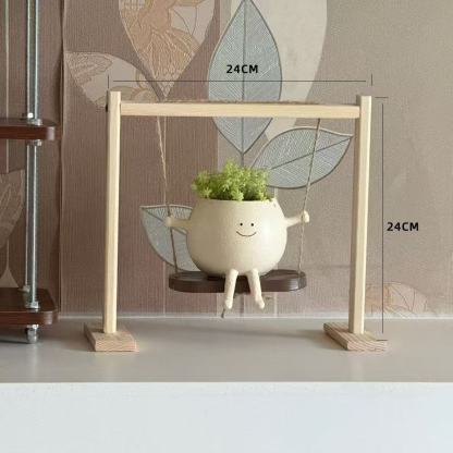 Outdoor Smiley Face Solar Light Creative Rocking Chair Ornament