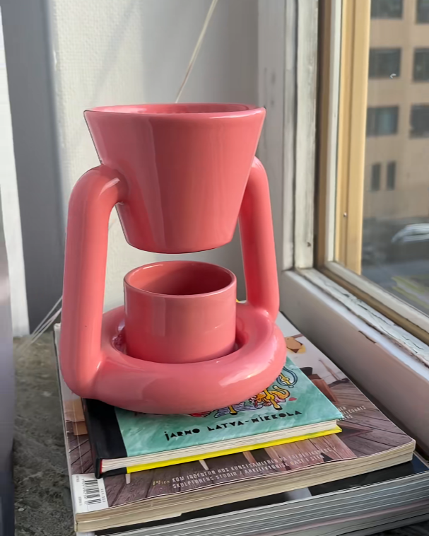 Pink Ceramic Coffee Maker