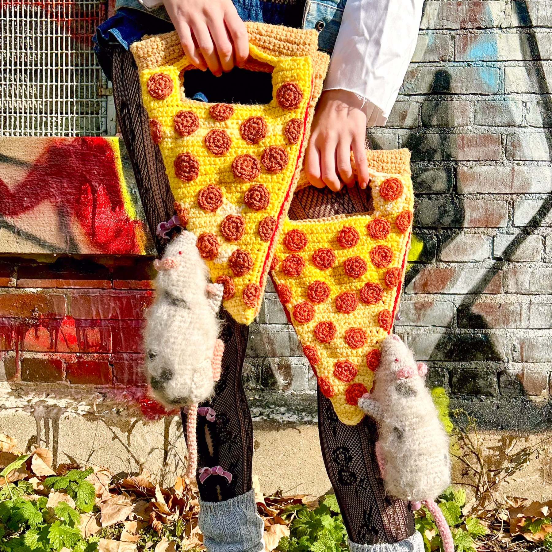 Handmade Pizza Rat Hand Bag❤️Free shipping