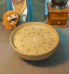Running Dog Cartoon Pattern Rotatable Ceramic Goblet