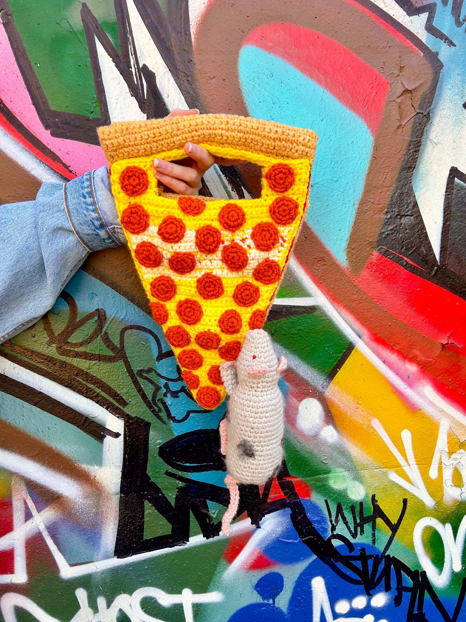 Handmade Pizza Rat Hand Bag❤️Free shipping