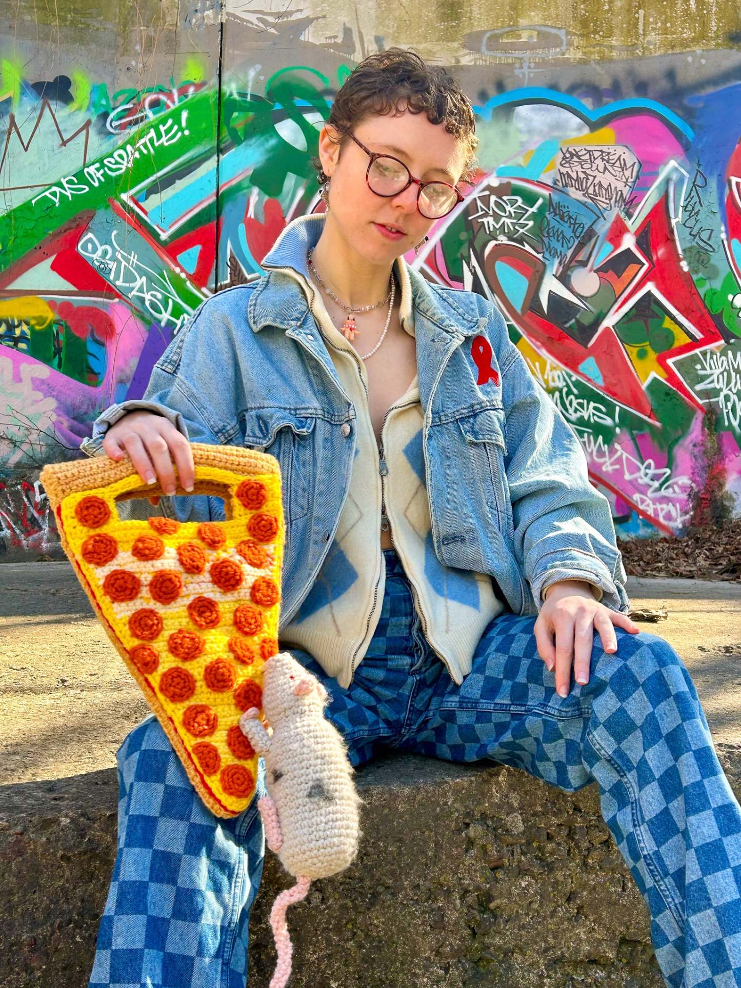 Handmade Pizza Rat Hand Bag❤️Free shipping