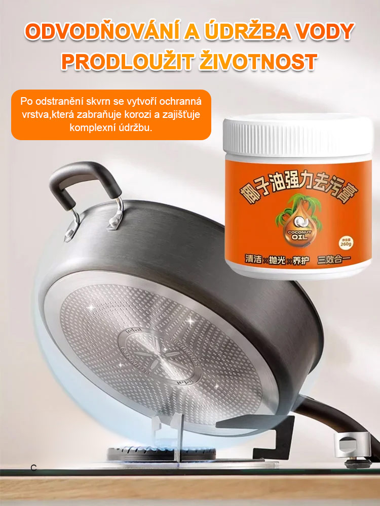 Kokosový olej silná čisticí pasta【Čistěte, leštěte a udržujte a bude vypadat jako nové!】