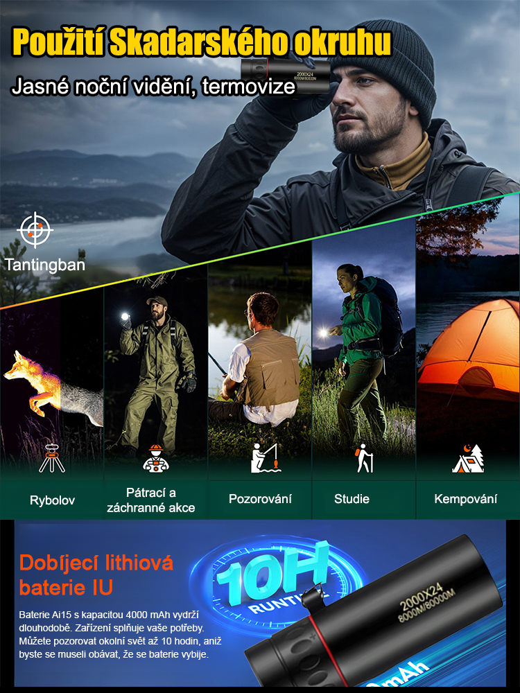 Německá technologie termovizní monokulární noční vidění300násobné HD zvětšení, schopné jasně zachytit všechny snímky v dosahu 1500 metrů.【】