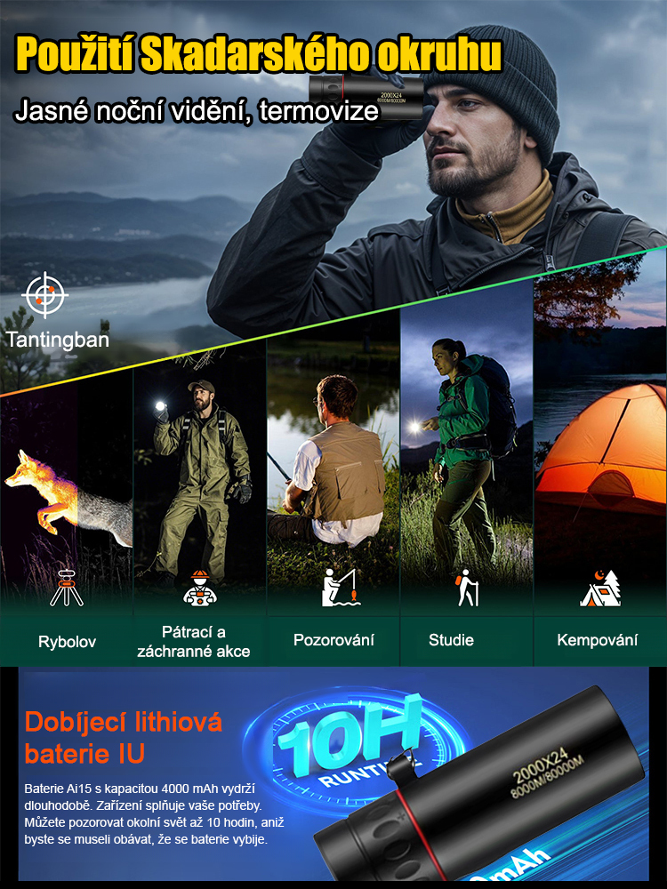 Německá technologie termovizní monokulární noční vidění300násobné HD zvětšení, schopné jasně zachytit všechny snímky v dosahu 1500 metrů.【】