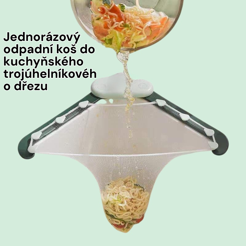 Jednorázový odpadní koš do kuchyňského trojúhelníkového dřezu