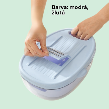 Multifunkční kráječ zeleniny s velkou kapacitou odkapávacího koše o objemu 3500 ml