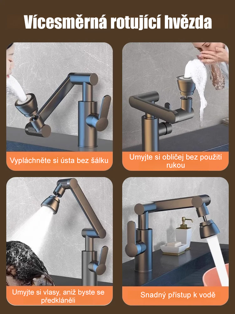 Mechanická otočná baterie s úhlem 1080°. Nepropustná, odolná proti korozi a s desetiletou životností.