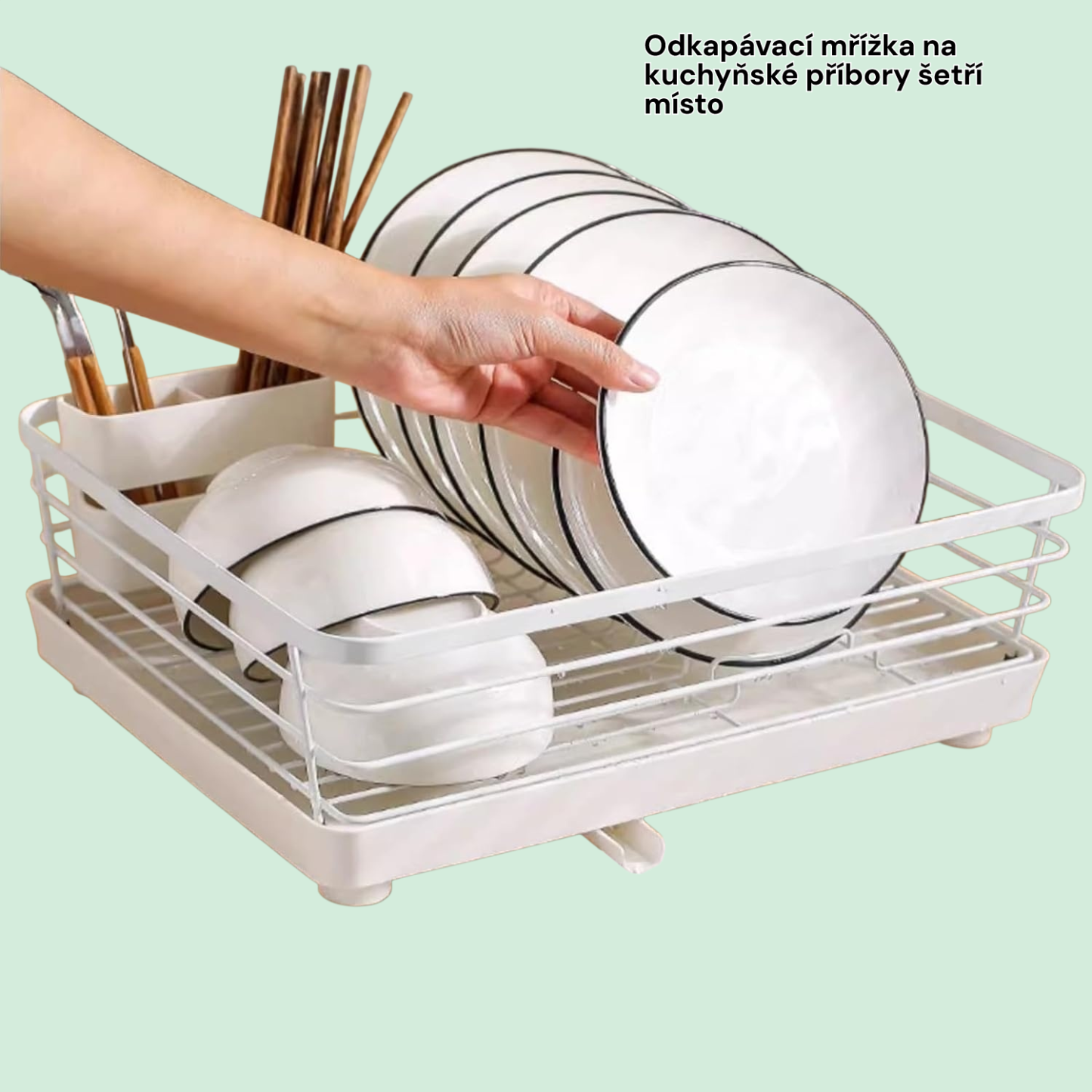 Odkapávací mřížka na kuchyňské příbory