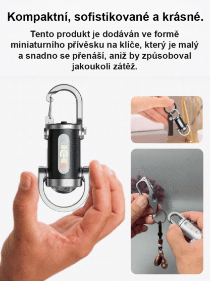 2025 Nejprodávanější svítilna na klíčenku - osvětlení/nabíječka/obranný nástroj!