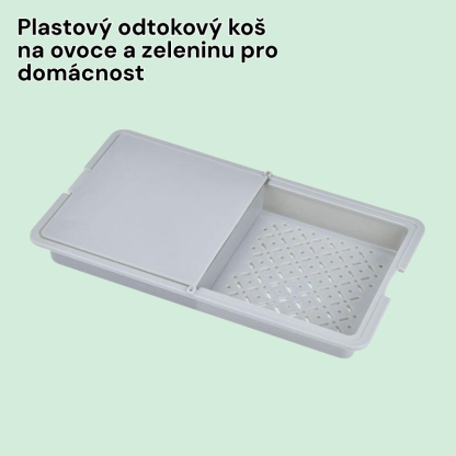 Plastový odtokový koš na ovoce a zeleninu pro domácnost